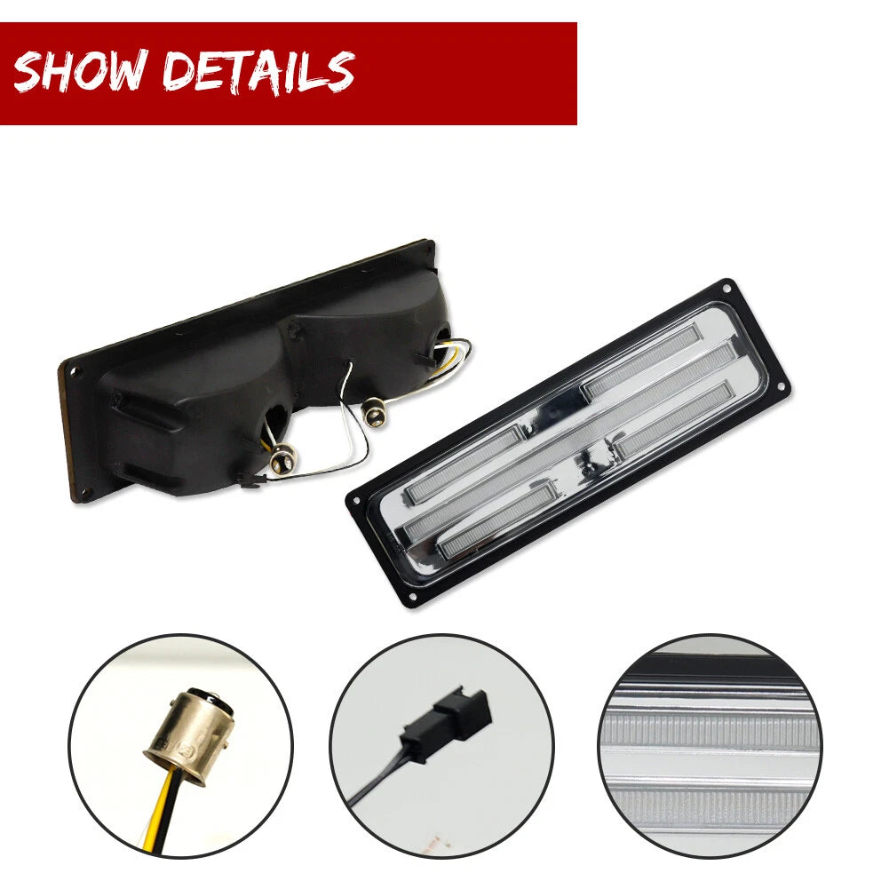 Clear Switchback LED DRL Signal Lights for GMC Chevy C/K 1500/2500/3500 (1988–1998)