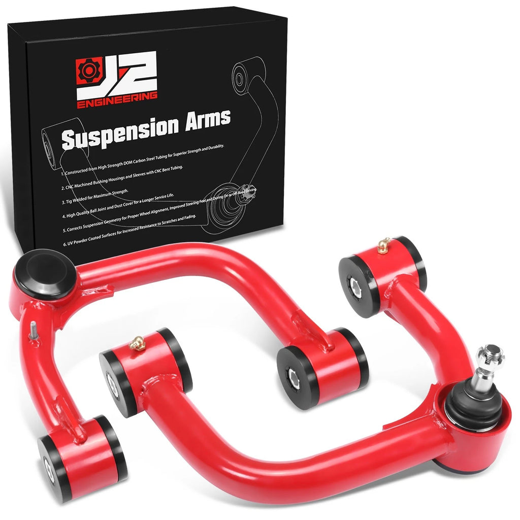 J2 Red Steel Front Upper Control Arms for Toyota 4Runner, Lexus GX460, GX470 (2003–2023)