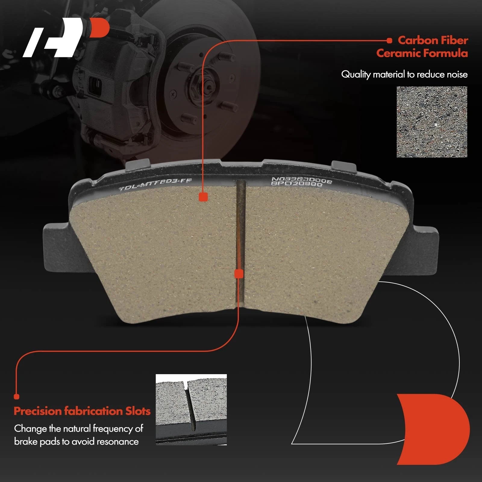 Set of 4 Rear Ceramic Brake Pads for Kia Sportage Hyundai Tucson