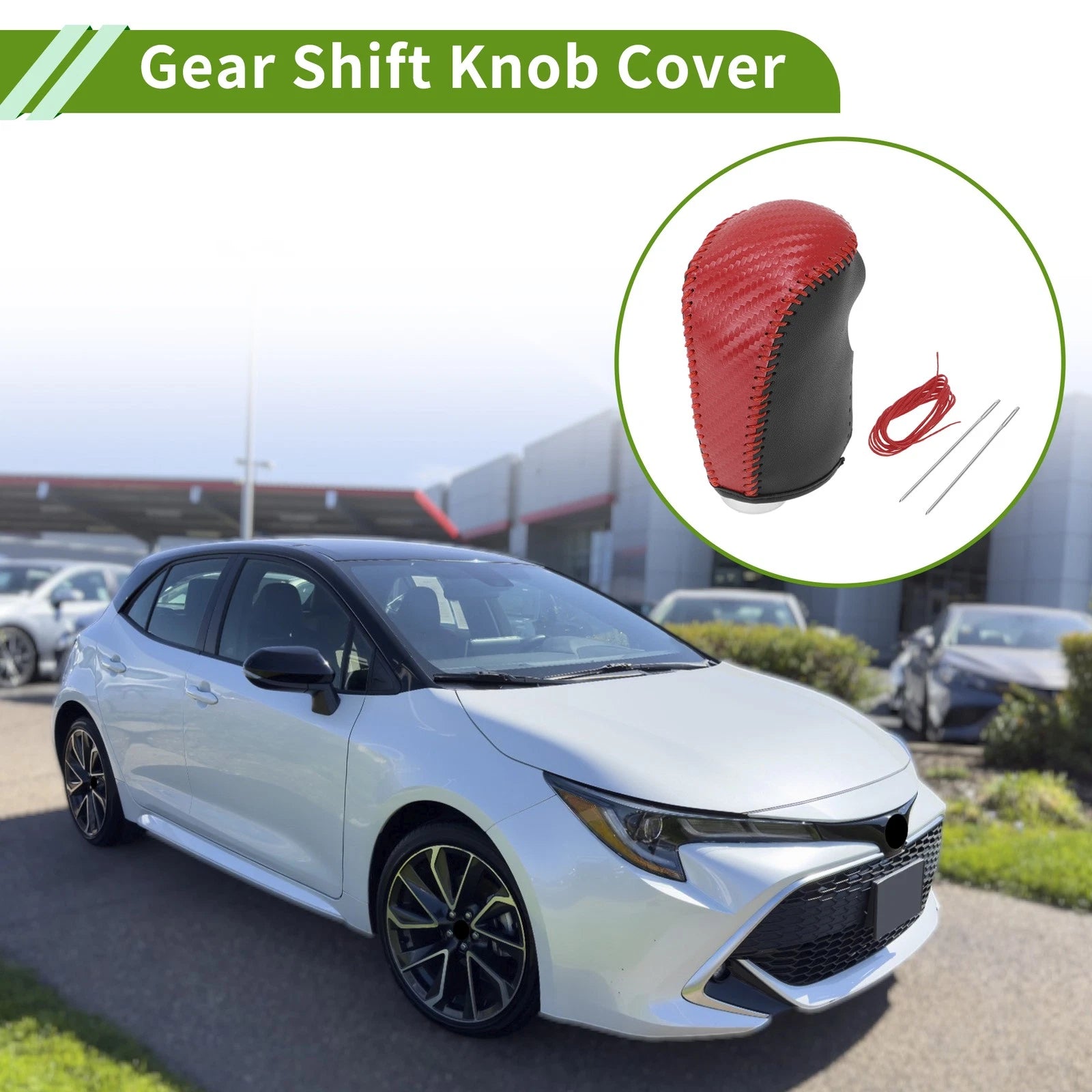 Gear Shift Knob Cover for Nissan Altima (2013–2018) Red Carbon Fiber