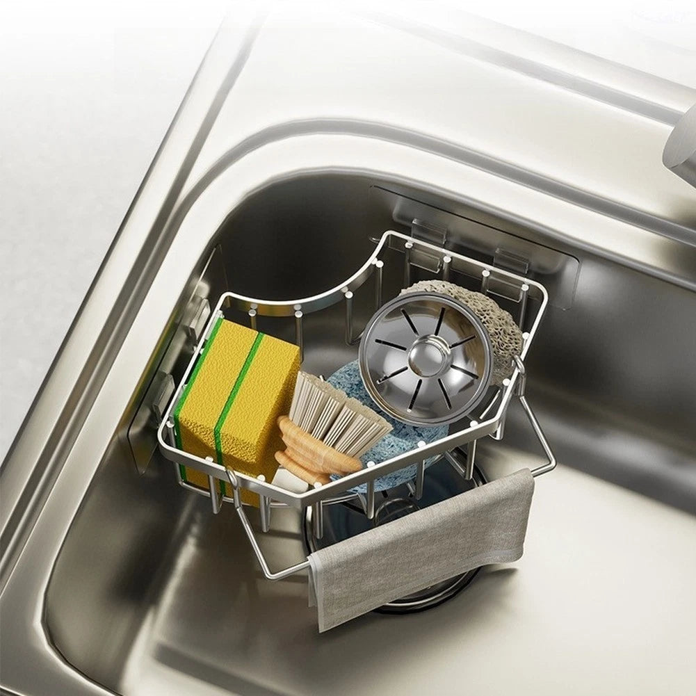 Stainless Steel Corner Rack for Cleaning Supplies (No Tools Needed)