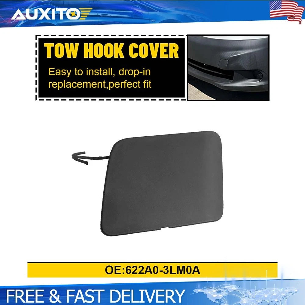 Front Bumper Tow Hook Bracket Cover for Nissan NV200 (2013–2020) Black Cap