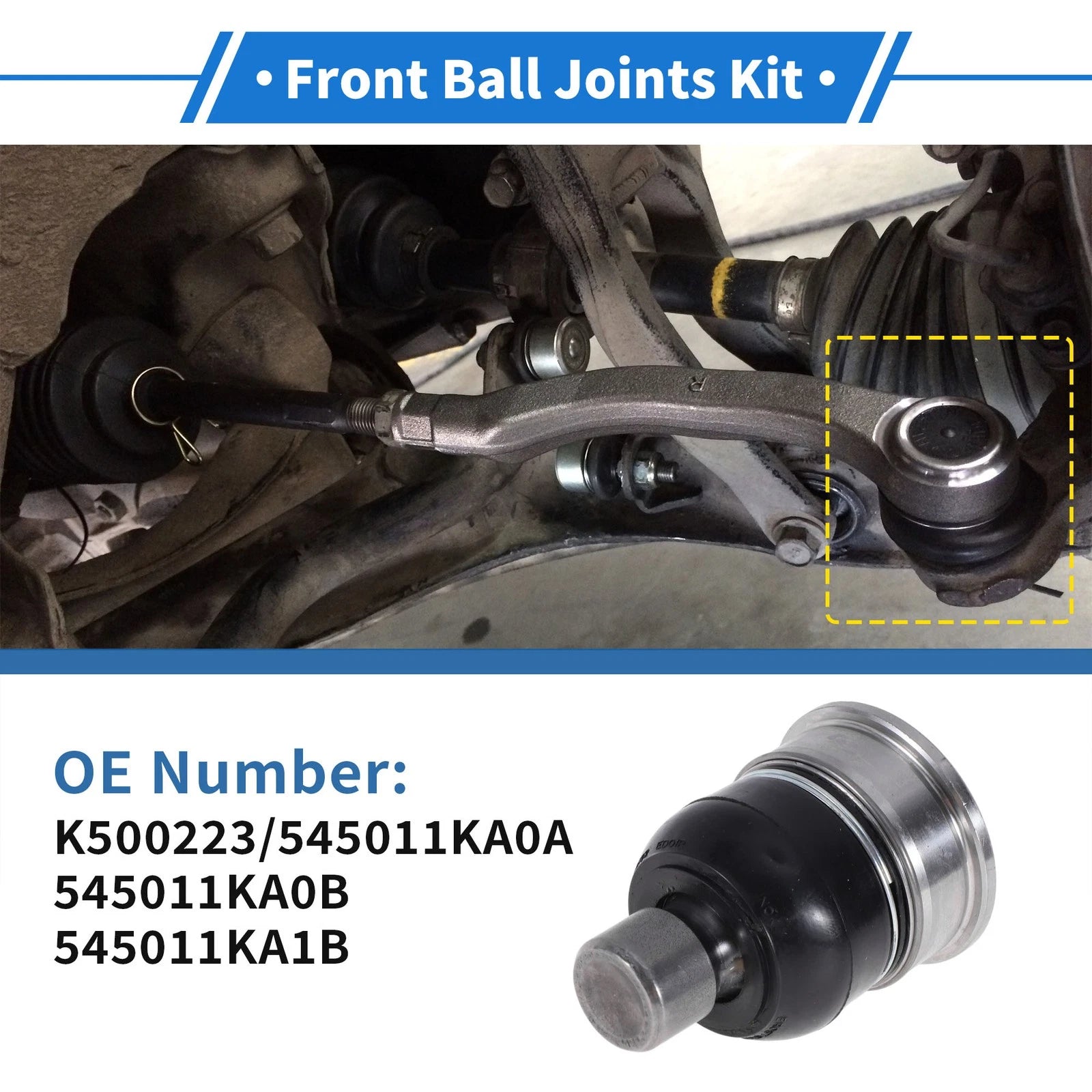 2 Pcs Front Lower Ball Joints for Chevrolet City Express (2015–2018) No.K500223