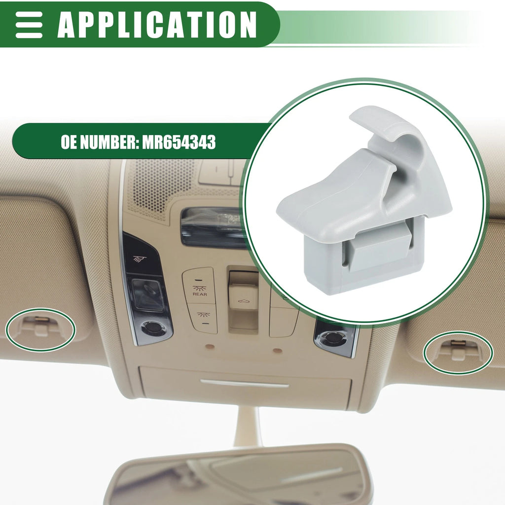 Sun Visor Holder Clip for Mitsubishi Lancer (2006–2017) No.MR654343 Gray