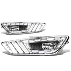 Chrome Bezel LED DRL Turn Signal Fog Light Lamps for Ford Focus (2015–2018)