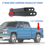 2" Rear Drop Lowering Shackle Suspension Kit for Silverado Sierra 1500 (1988-2019)