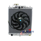 Aluminum Radiator + Fan for Daihatsu Mira L200V L201 MOVE L601 Centro L501 (1995-2006)