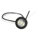 4 x Round Side Marker Mini White Light 3-LED Lamp for Truck Trailer Caravan
