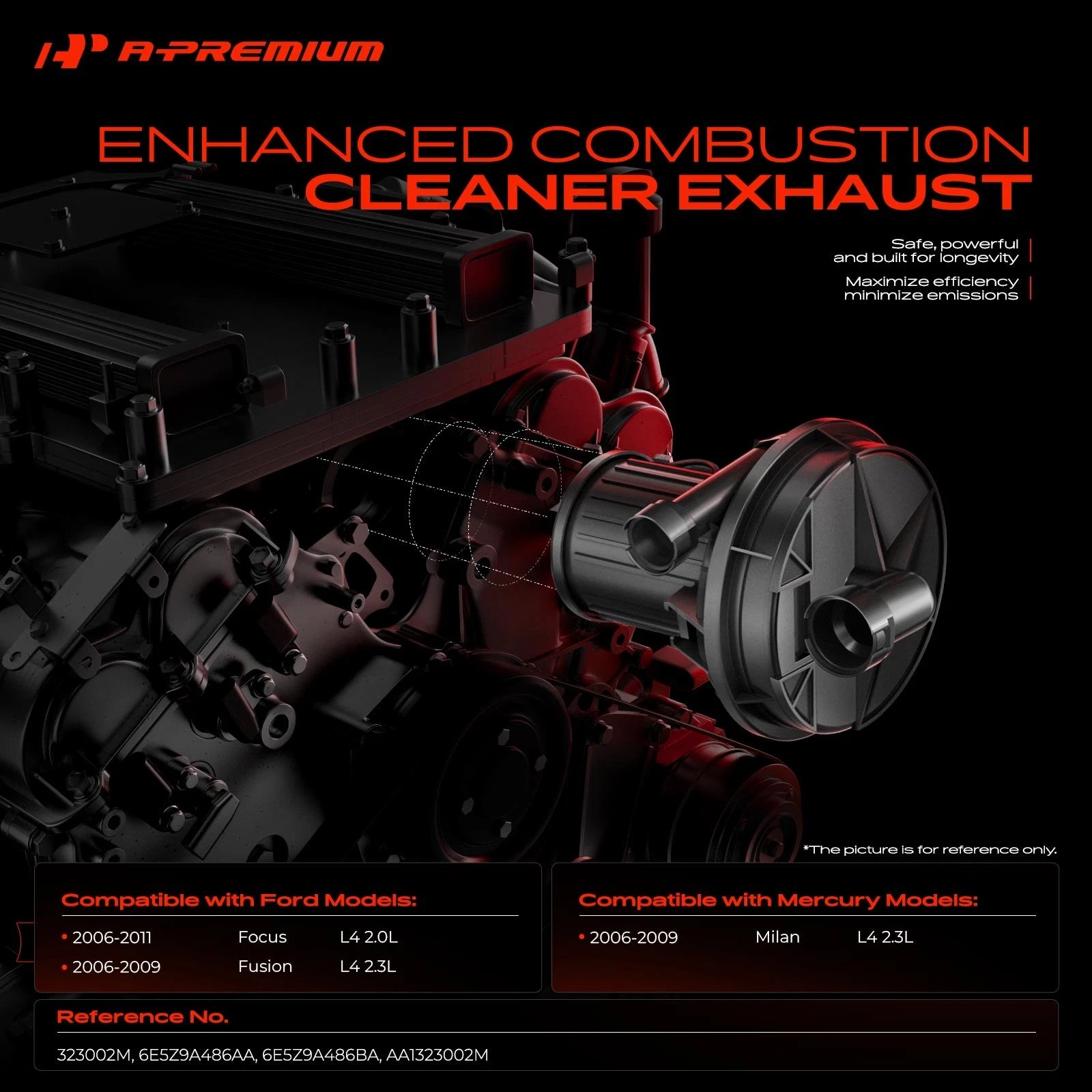 Secondary Air Injection Pump for Ford Focus, Fusion, Mercury Milan (2006–2011)