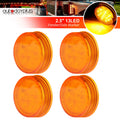 Set of 4 Yellow LED Round Side Marker Lights for Trailer Truck (2.5")