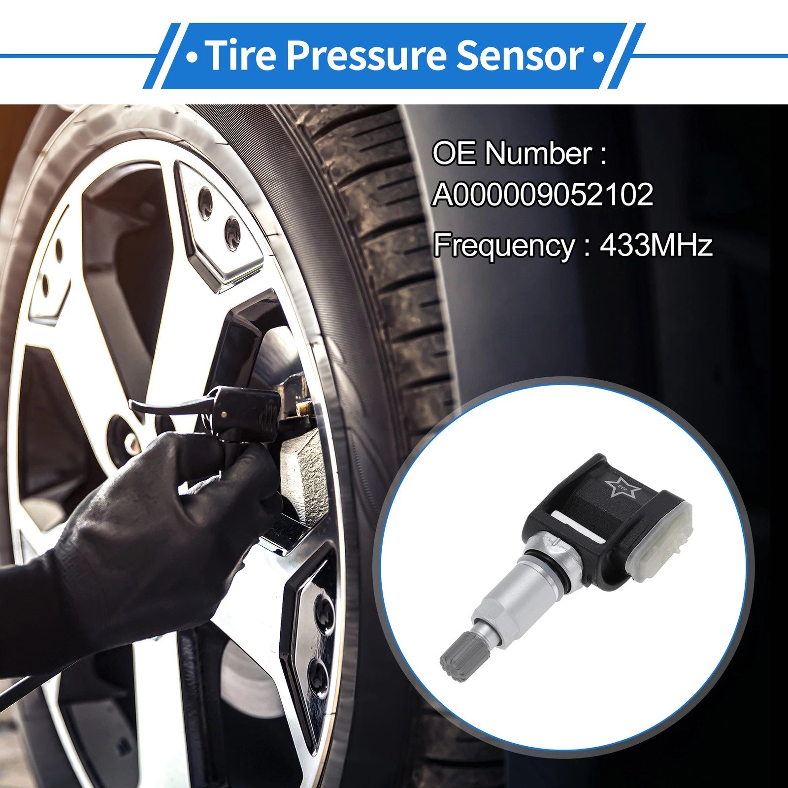 Tire Pressure Sensor 433MHz No.A00009052102 for Mercedes-Benz E-Klasse 