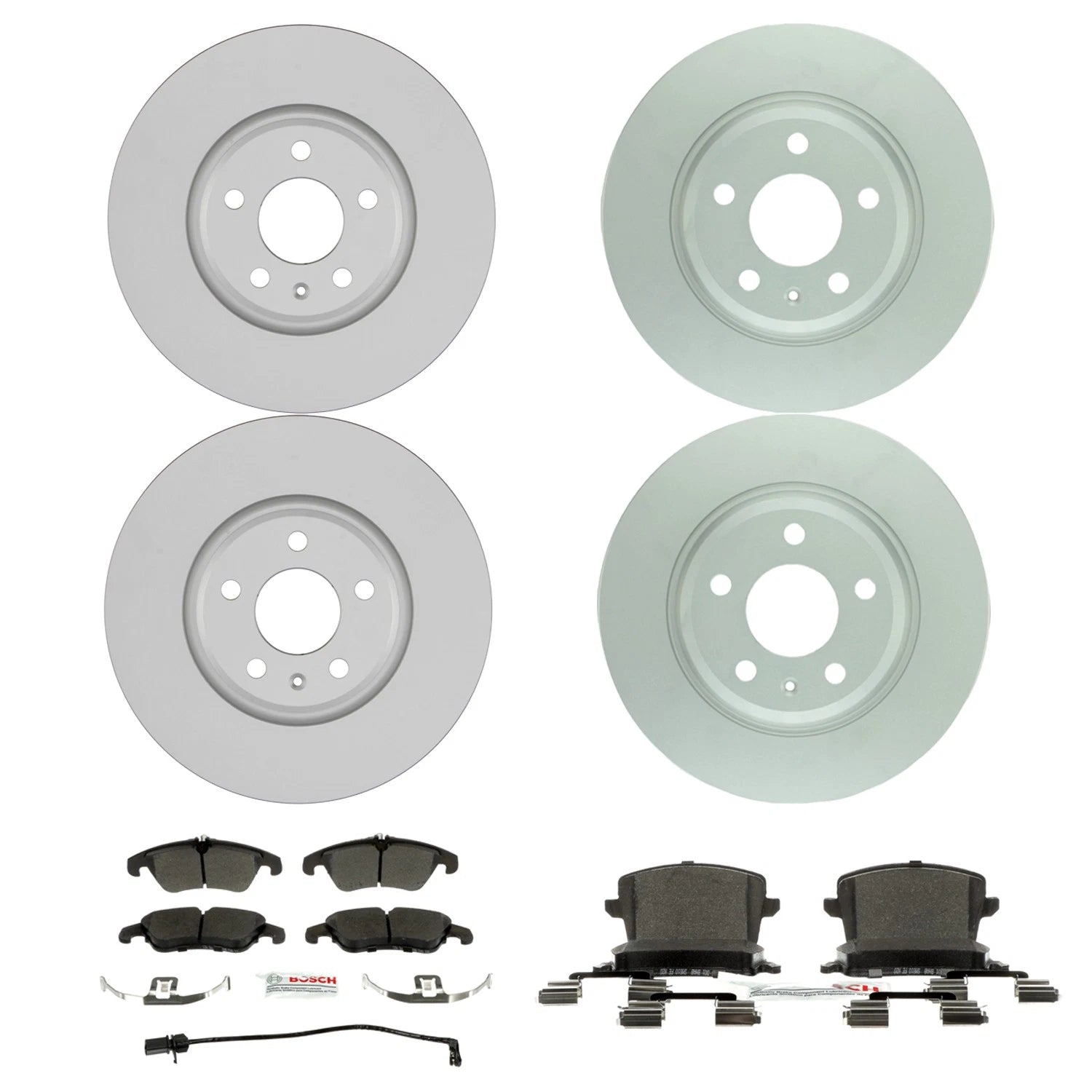 Set of 4 Bosch Quietcast Front Rear Rotors & Brake Pads for Audi A4 A5 Q5 (2009–2016)