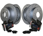 Front Rear Brake Kit with Drilled Rotors & Ceramic Pads for Cadillac Chevrolet GMC