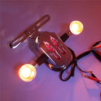 Chrome Flame Brake Tail Light with Turn Signal for Harley Cruiser Chopper (KT)