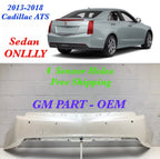 Rear Bumper for Cadillac ATS Sedan (2013–2018) 4 Sensor Holes #47