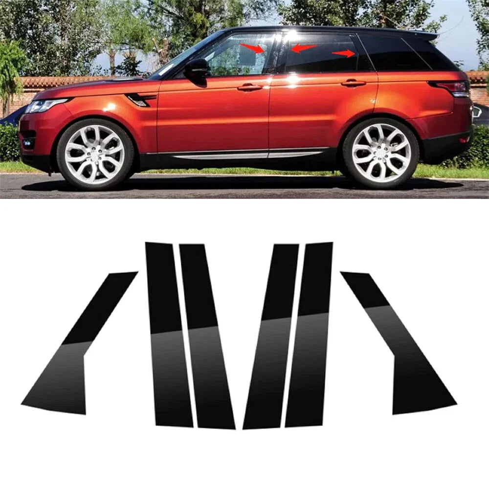 6Pcs Glossy Black Door Pillar Post Covers for Range Rover Sport (2014-2022)