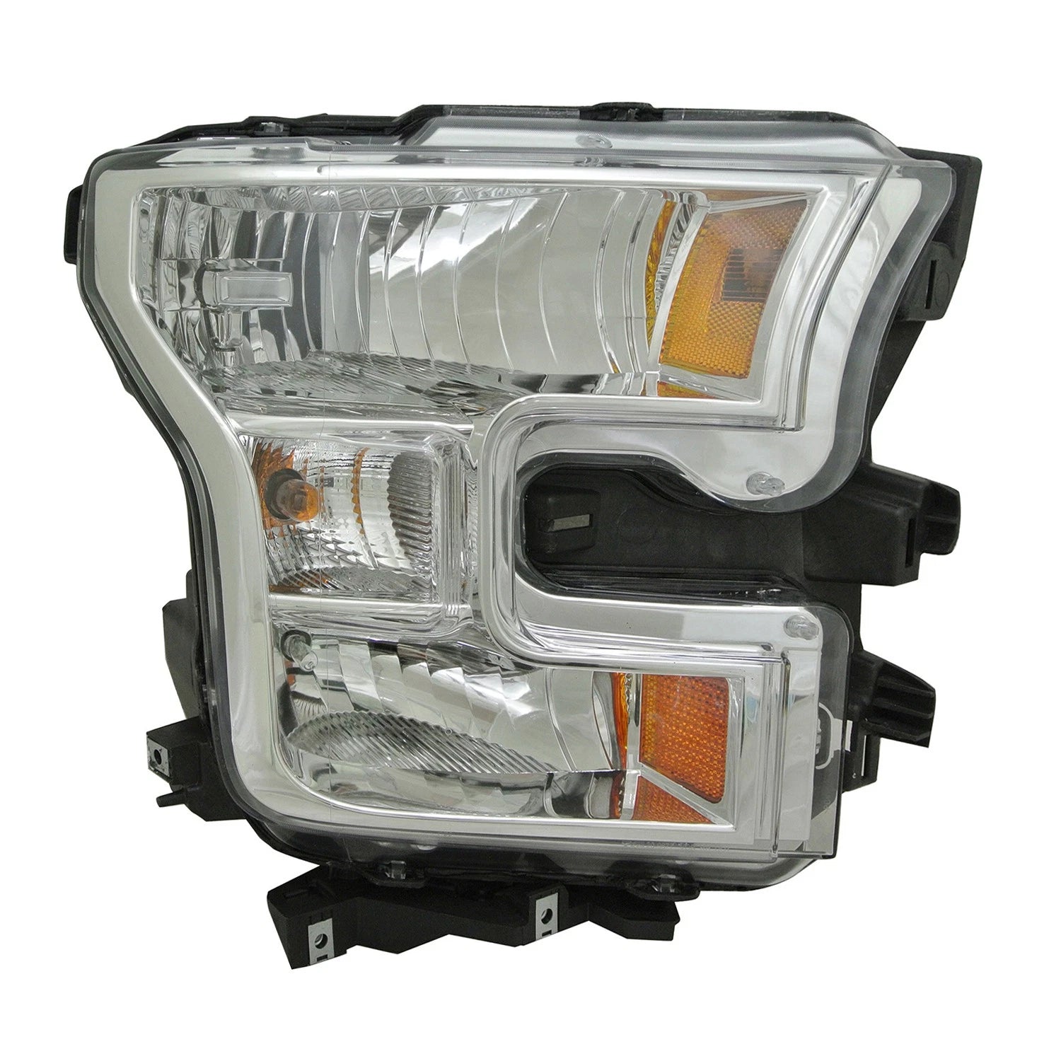 Headlight Lens Housing Passenger Side Replacement w Chrome Bezel for  (2005–2015)