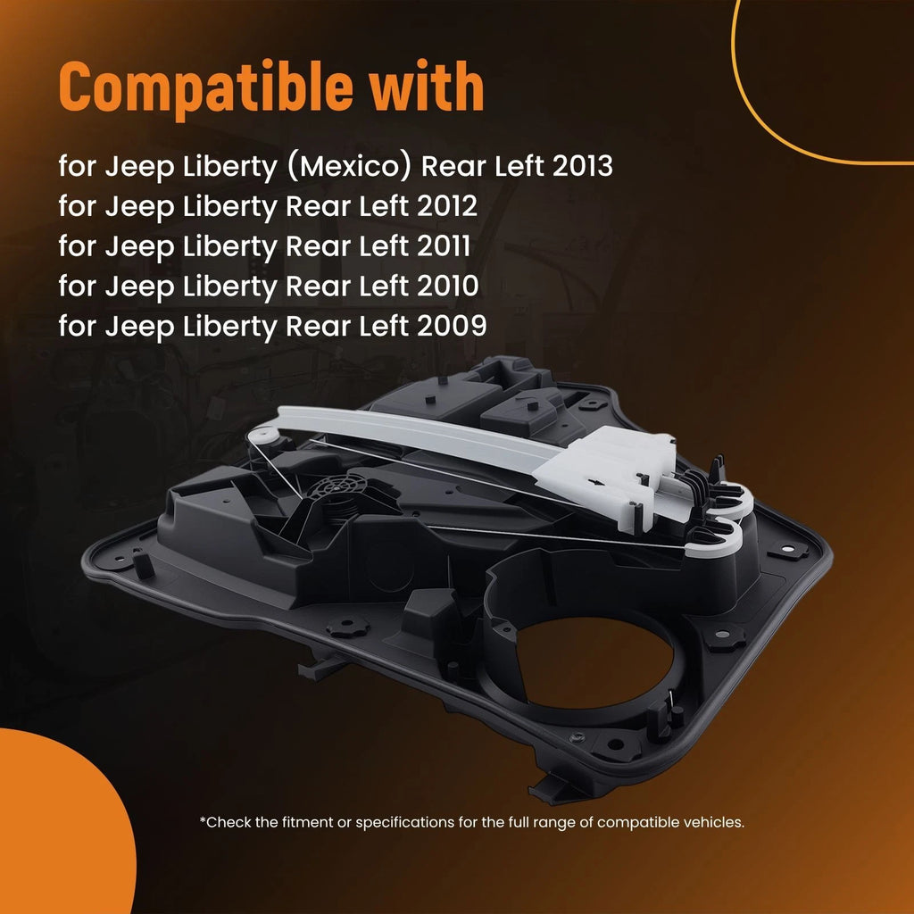 Power Window Lifter Rear Left for Jeep Liberty (2008–2013) w/ Motor