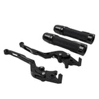 Black Extendable Brake Clutch Levers Grip Set for Ducati Monster (2009-2015)