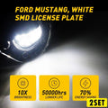 Set of 4 LED License Plate Lights 18SMD White 6000K for Ford Mustang (1994–2004)