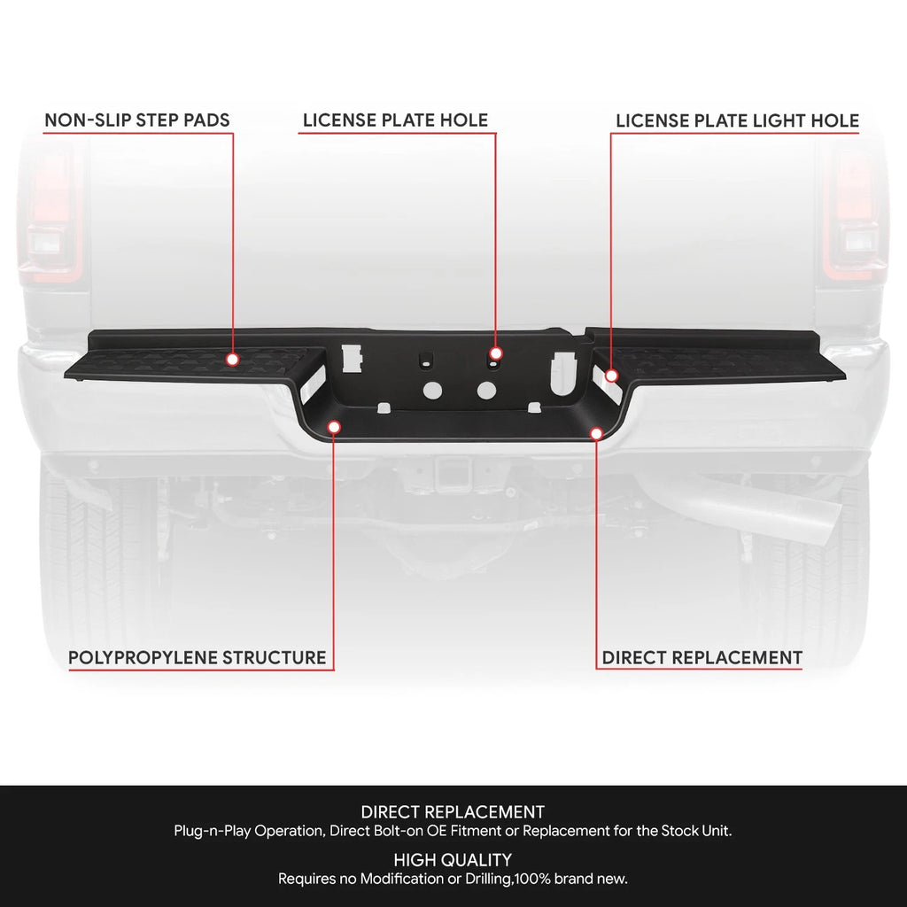 Rear Bumper Step Pad for Ram 2500 3500 (2019–2026) Matte Black
