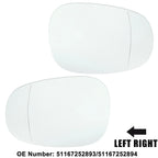 Pair Left Right Mirror Glass Replacement for BMW 335i 135i 328i M3 128i