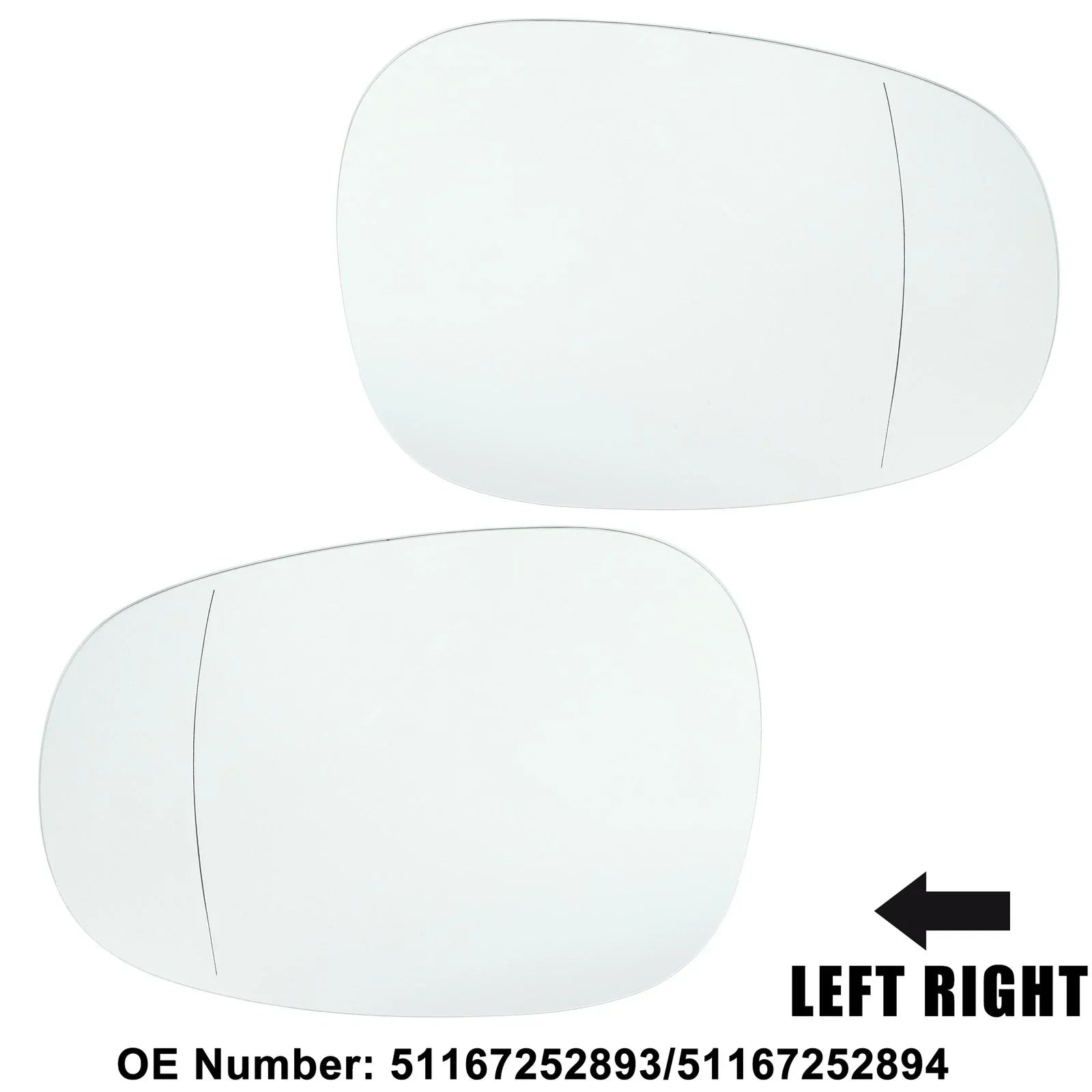 Pair Left Right Mirror Glass Replacement for BMW 335i 135i 328i M3 128i