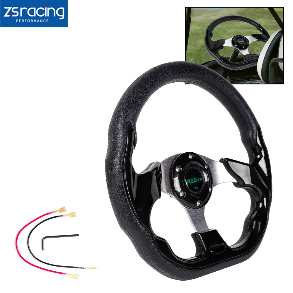 320mm Black Steering Wheel for EZGO TXT RXV Yamaha Club Car