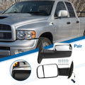 Tow Mirrors for Dodge Ram 1500 (1 Pair, Turn Signal Light, Silver Tone)