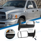 Tow Mirrors for Dodge Ram 1500 (1 Pair, Turn Signal Light, Silver Tone)