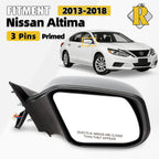 Right Side Mirror for Nissan Altima (2013–2018) Primed 3 PIN