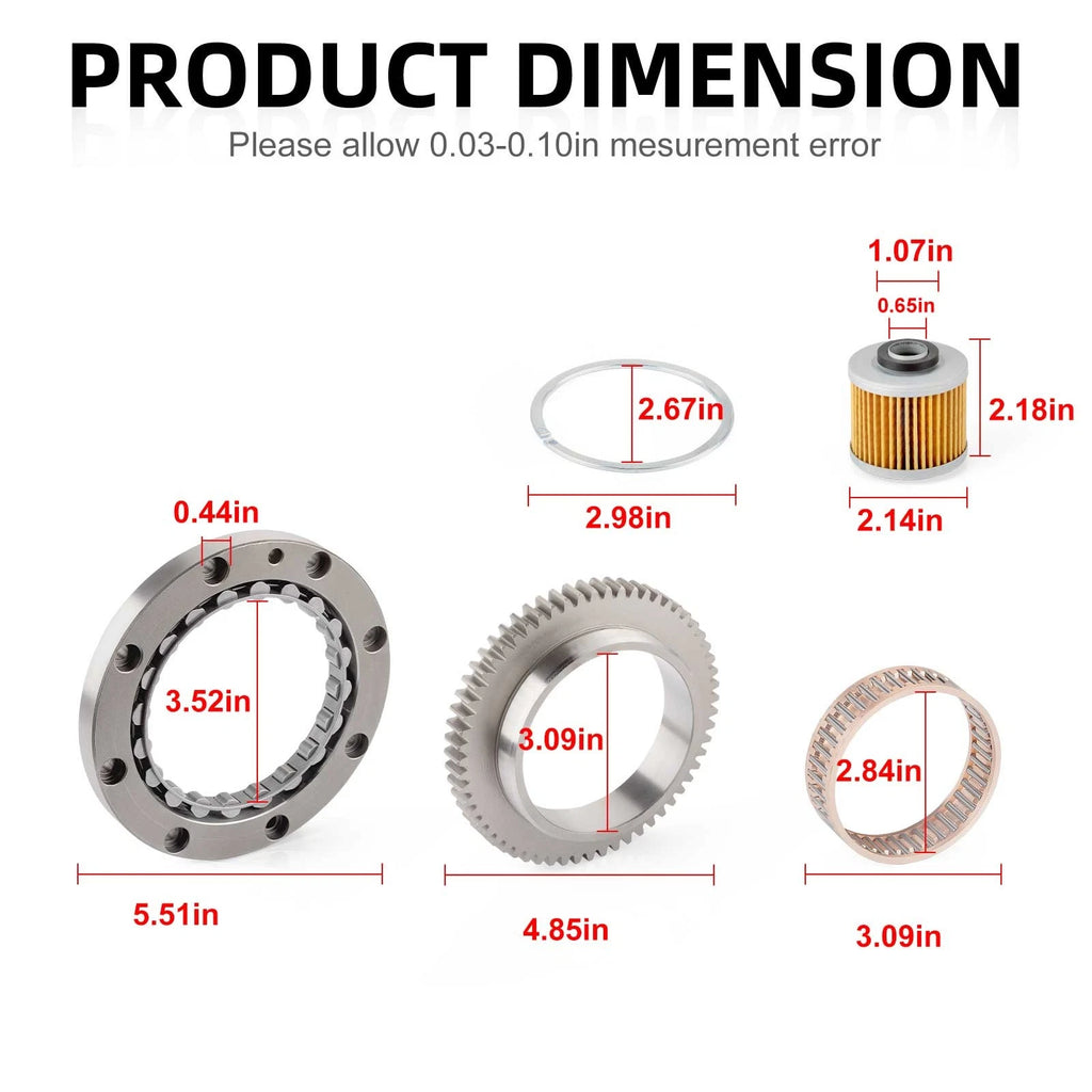 Starter Gear One Way Clutch Kit for Yamaha V Star 1100 (2000–2009)