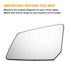 Left Side Heated White Mirror Glass for GMC Acadia, Chevrolet 