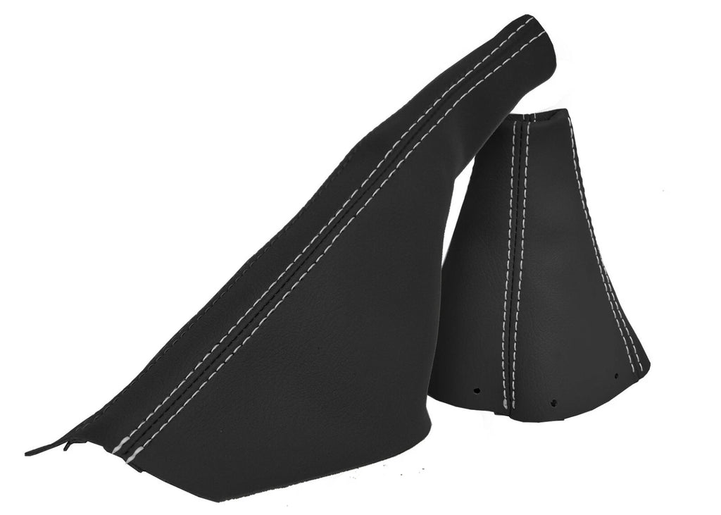 Leather Manual & E Brake Boot Cover for Audi TT (1998–2006) White Stitch