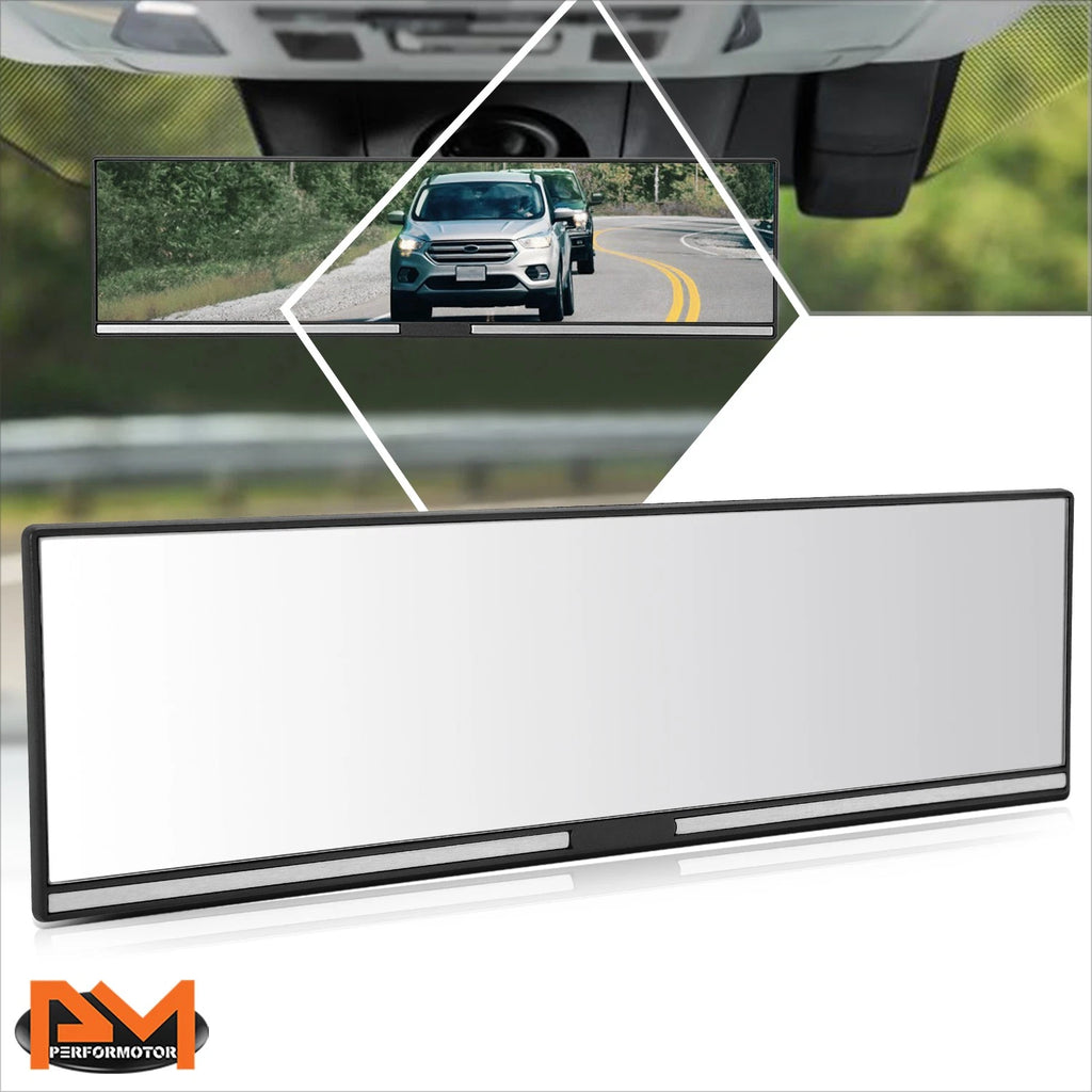 11" Universal Clip On Flat Panoramic Wide Angle Rear View Mirror