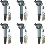 Set of 6 Ignition Coils & Spark Plugs for Mazda Tribute 2009, GMC Acadia UF486