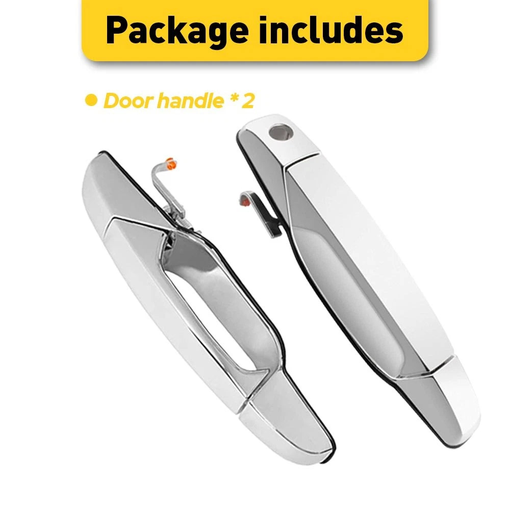 Set of 2 Chrome Outer Door Handles for Chevrolet Silverado 1500 2500 (2007–2013)