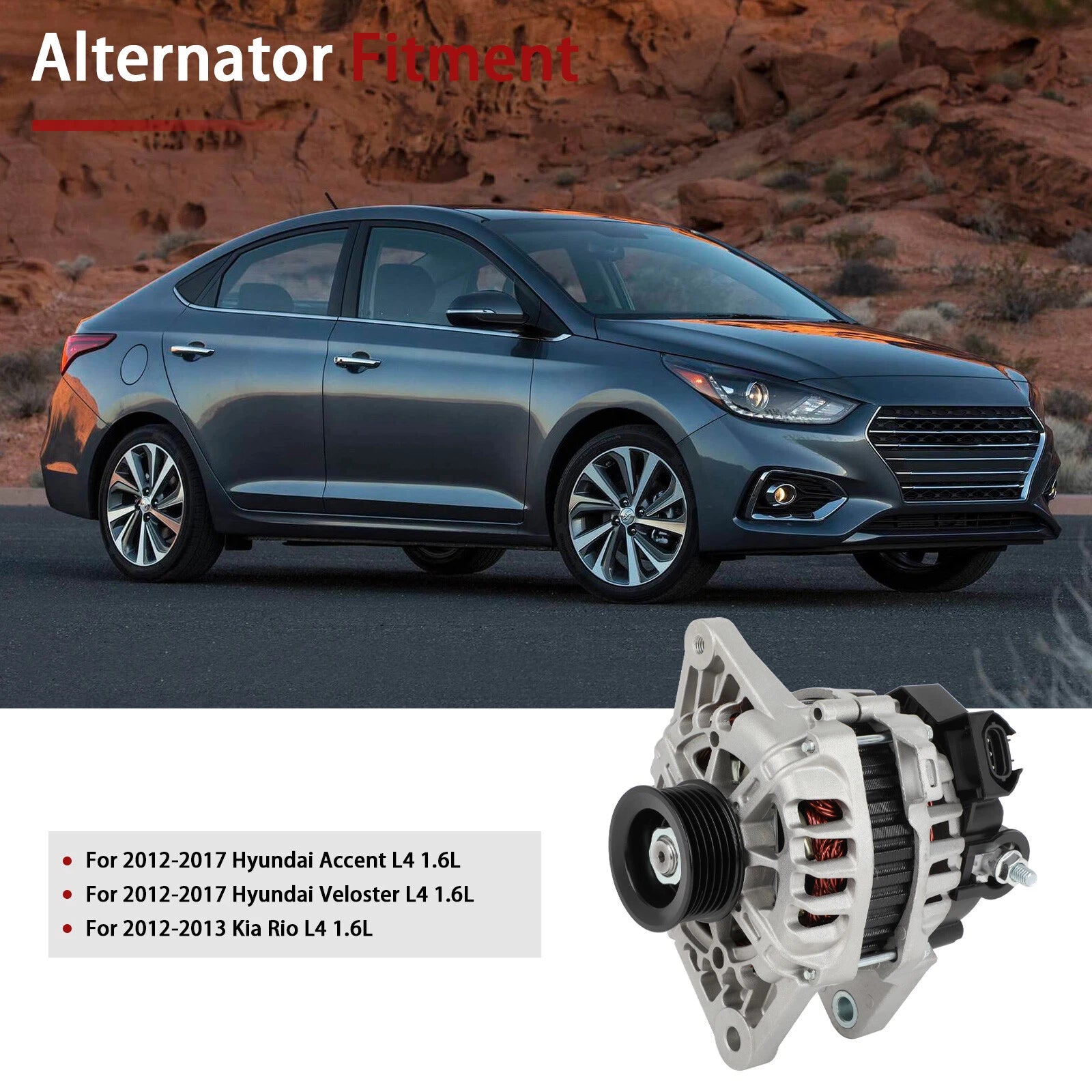 Alternator for Hyundai Veloster, Kia Rio (2012-2017)