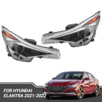 Headlights for Hyundai Elantra (2021–2022) Halogen with LED DRL Left+Right