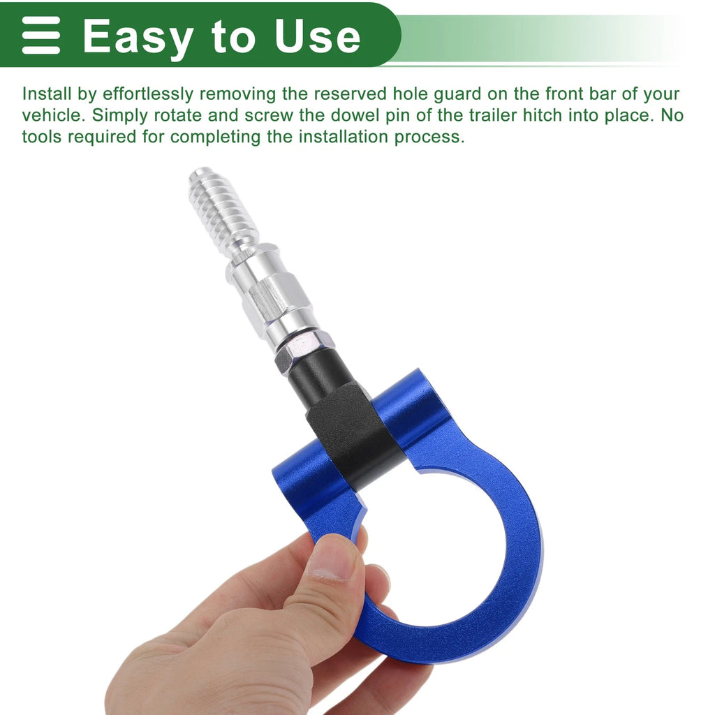 Tow Hook Set for Ford Focus (1998–2025) 15.6mm Aluminum Alloy Blue