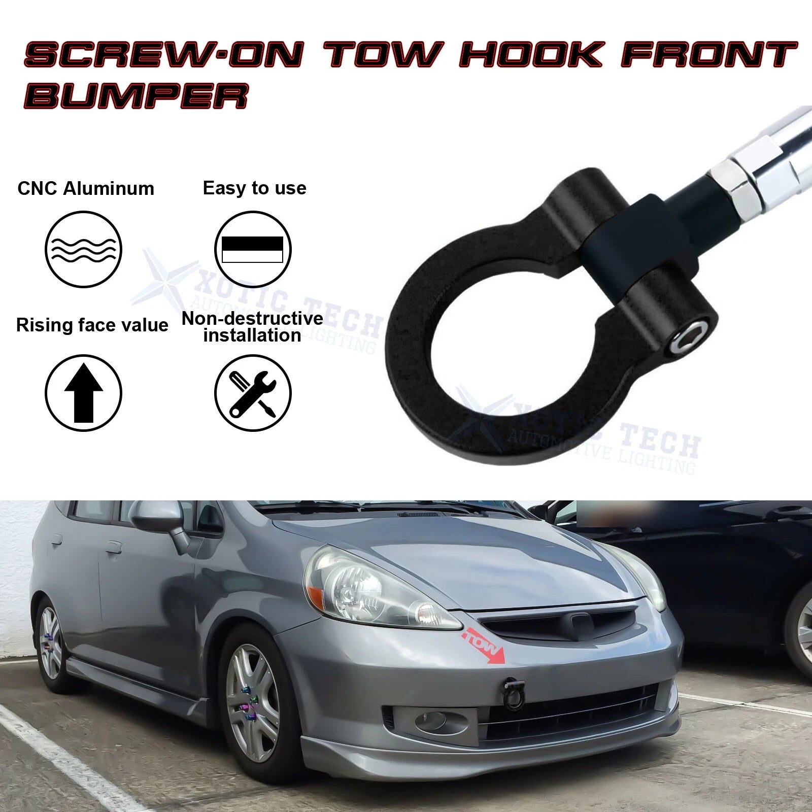 Anodized Aluminum Tow Hook Ring for Acura TLX (2015-2018)