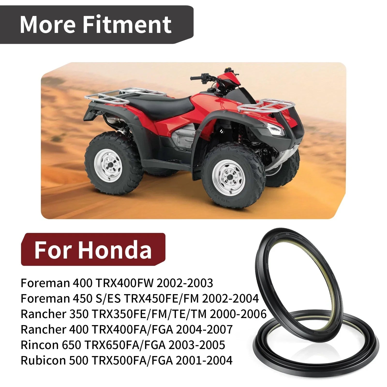 2 x Front Brake Drum Dust Seal for Honda Rancher 350/400 TRX350 TRX400 (2000–2007)