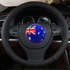 1x PU Leather 15" Steering Wheel Cover for Car - Breathable Anti-slip (AU)