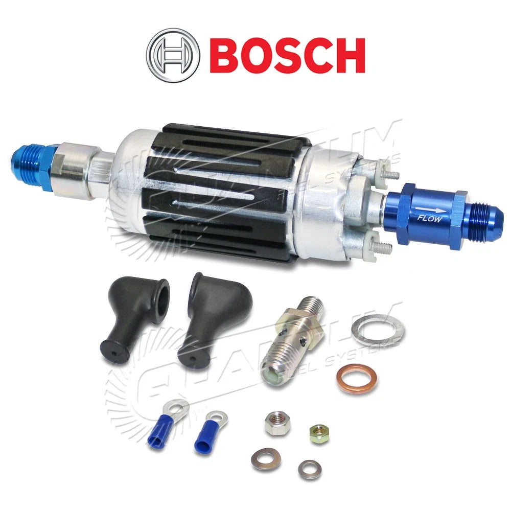 Bosch 0580464200 Fuel Pump 200LPH +10AN In/8AN Check Valve Fittings for