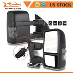 Pair of Tow Mirrors for Ford Super Duty (1999–2016) - Manual Signal, Black