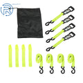 Set of 4 Heavy Duty 1.6" x 15' Ratchet Tie Down Straps with S Hook