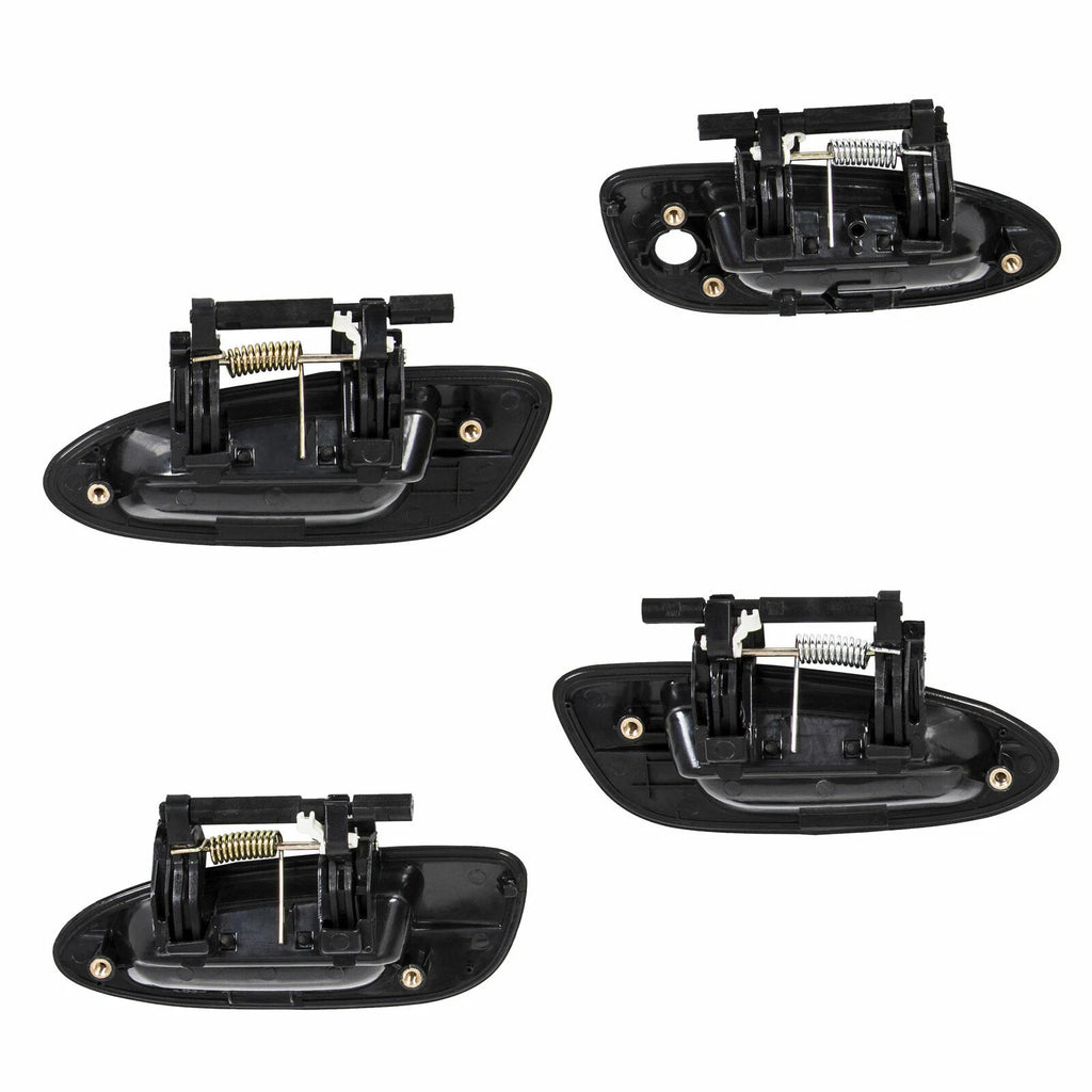 Set of 4 Door Handles for Nissan Altima (2002–2006) Smooth Black Exterior