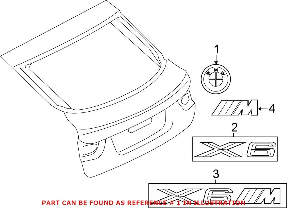 Genuine OEM Emblem for BMW (2011–2019) 51147294465