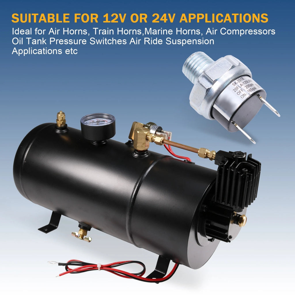 Air Pressure Switch for Air Ride Suspension Compressor Tank (165-200psi)
