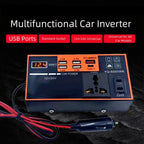 USB Fast Charge Car Inverter Adapter DC 12V 24V to AC 220V
